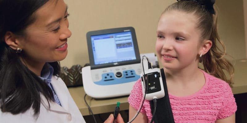 girl being tested by a tympstar pro