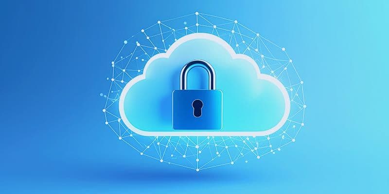 Cloud security with a lock on a cloud